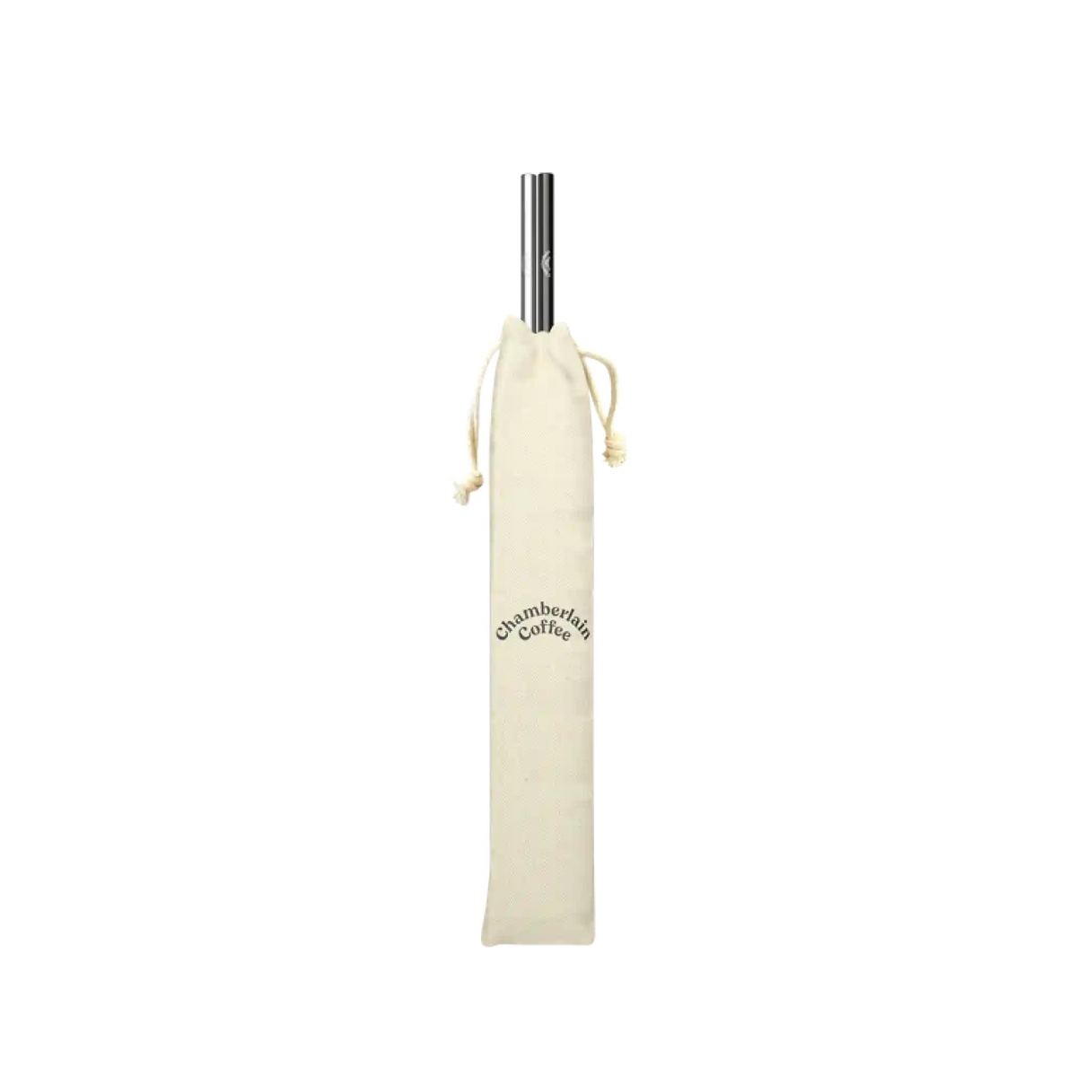 Black & Silver Stainless Steel Straws